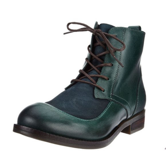 Fly London Women Combat Boots Arty 077 Size EU 35 US 5 Petrol Reef Leather - Picture 2 of 3